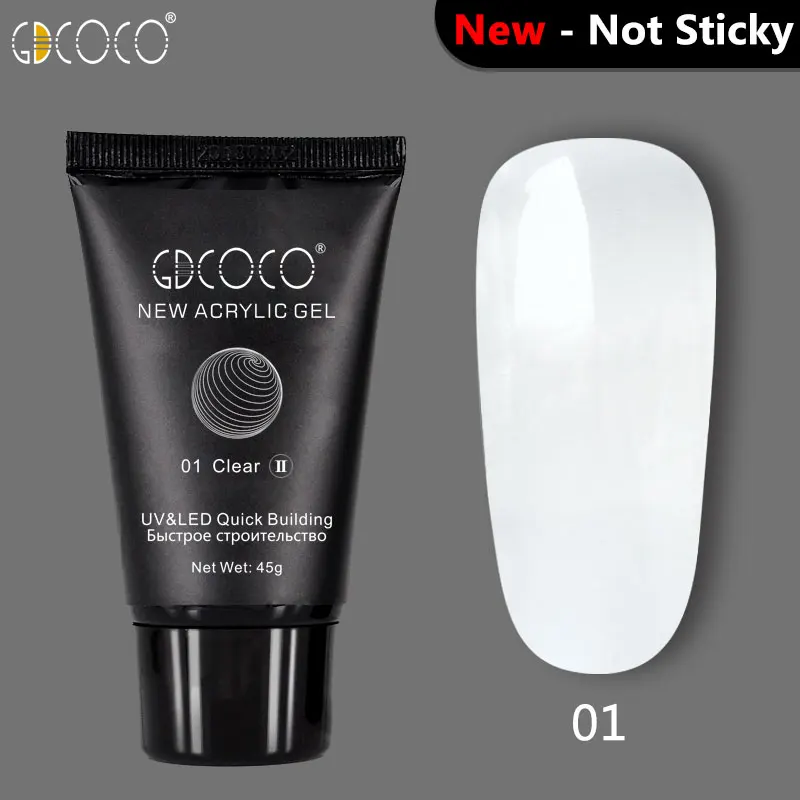 01 Clear New formula GDCOCO с украшением в виде кристаллов для маникюра(гель светодиодный гель дизайн ногтей canni насадок для маникюра удлинительные Гель-лак для ногтей акрил поли гель - Цвет: 01 Clear New formula
