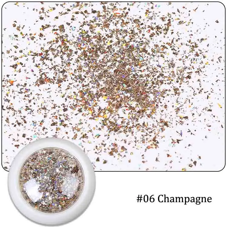 Champagne 1 коробка высокого качества супер голографическая Мерцающая снежинка 2x2 мм "бархатная галактика" пигмент, дизайн ногтей, УФ смола, гель для ногтей, акрил для ногтей, jy - Цвет: Champagne