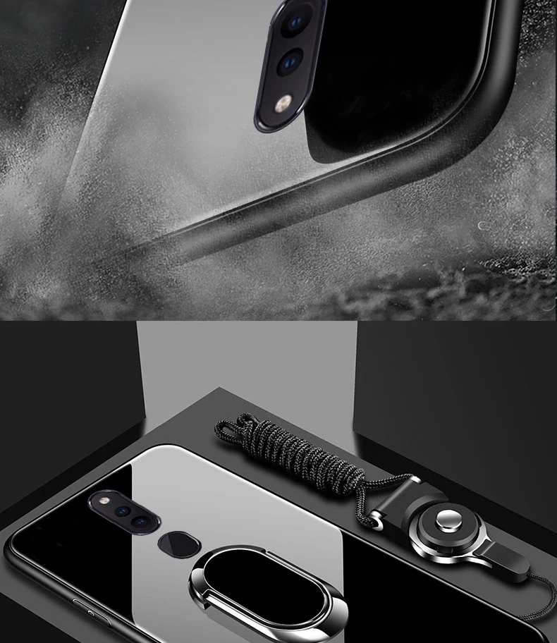 Для oppo F11 Pro Чехол из твердого закаленного стекла с кольцом-подставкой Магнитный защитный чехол на заднюю панель для oppo f11pro
