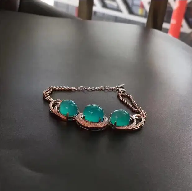 fine jewelry free shipping Amazonite set female Tianhe stone bracelet ring Earring Necklace 925 Silver band fluorescent no | Украшения и