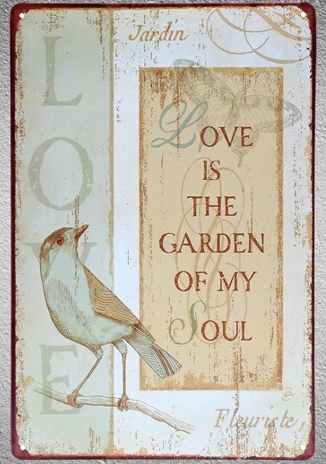 1 шт. цитаты Love is the garden of my soul жестяная тарелка дружбы значок на стену декоративная