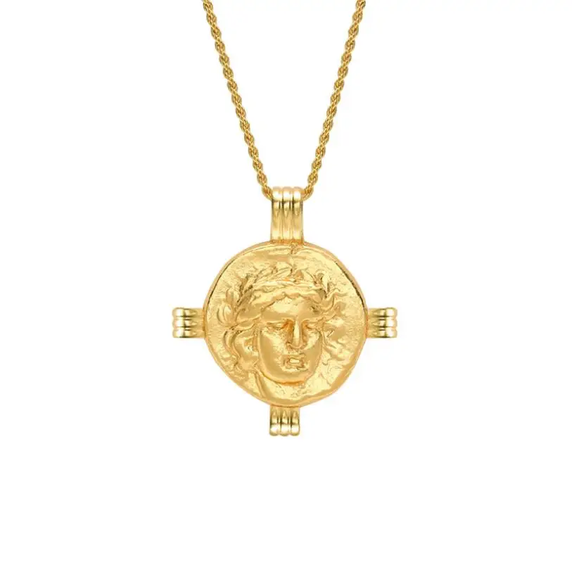 925 пробы Серебряная монета с портретом слоистые Чокеры минималистский диск ниспадающее ожерелье на шею простая цепочка крест ожерелья ювелирные изделия