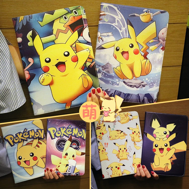 Protective For Apple New iPad 9.7 2017 2018 Case Leather Air 1/2 5/6 Pro Cover 3D Cartoon Pocket Monsters | Аксессуары для
