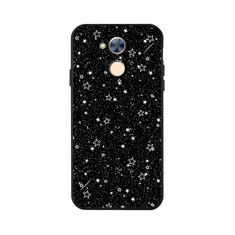 Cute Planet Print Soft Silicon Case For Huawei Honor 6A Cases Painted Black TPU Phone Cover 6 A Capa |