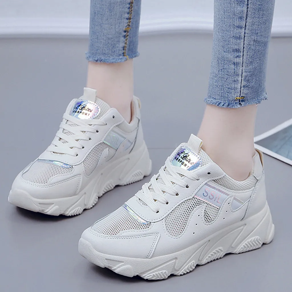 Лидер продаж 2019 женские теннисные туфли увеличивающие толстую подошву кроссовки