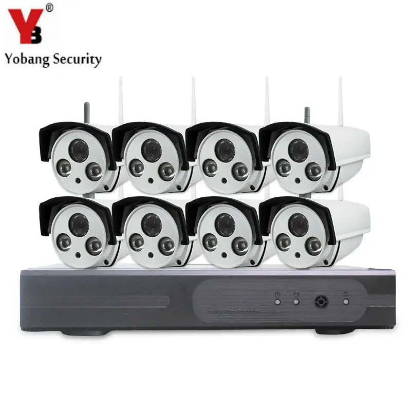 Yobangбезопасности 8CH беспроводная Wifi система видеонаблюдения 8x720 P 1.0MP наружная