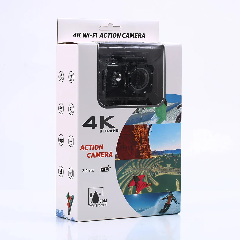 4 К 170 углы объектива 16MP WI-FI Action Sports Камера 1080 P HD шлем 30 м Водонепроницаемый