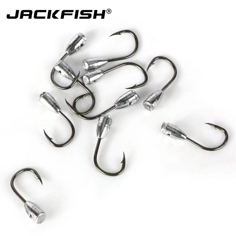 JACKFISH рыболовный крючок 10 шт./лот свинцовая головка джиг приманки 3g/4g/5g/6g/7g