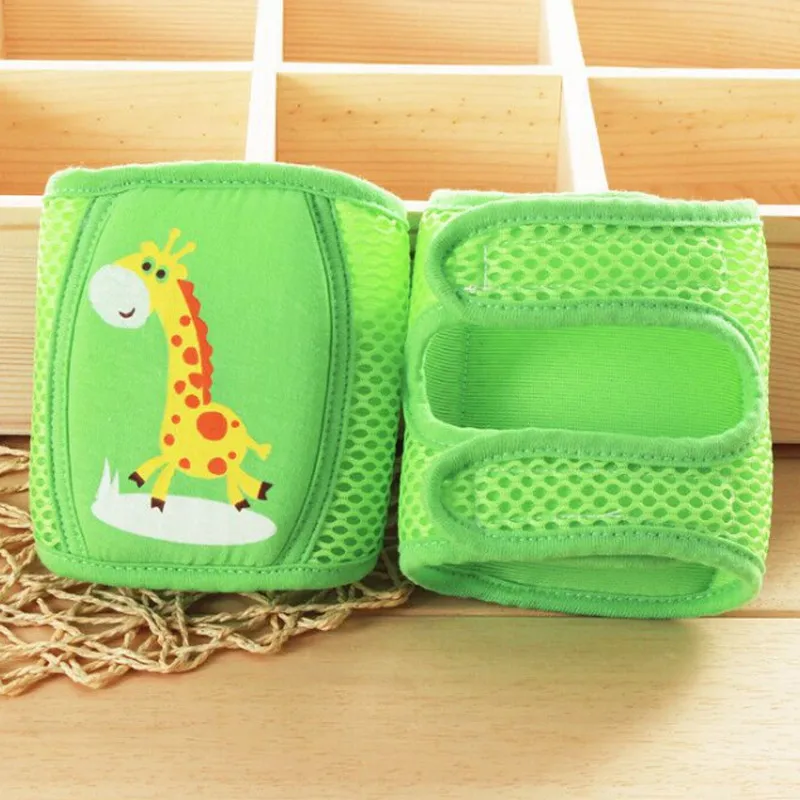 Giraffe-Green Детские наколенники, защитные гетры на весну и лето, сетчатые губчатые наколенники для ползания, регулируемые для маленьких мальчиков и девочек от 0 до 5 лет - Цвет: Giraffe-Green