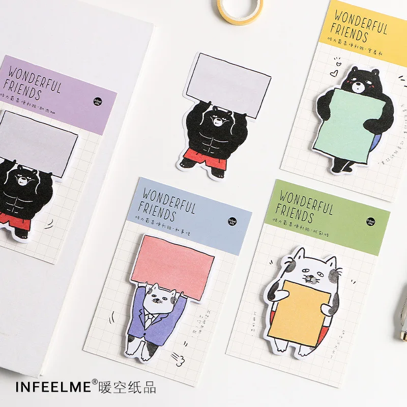 4 шт./компл. Kawaii робкая кошка Bear блокноты для записей N Times Coffee пекарный магазин