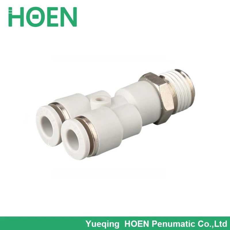 

Air Pneumatic 3/8" PT to 16mm Y Shaped Push in Connectors Quick Fittings Y type TEE pipe fitting connector PX16-03