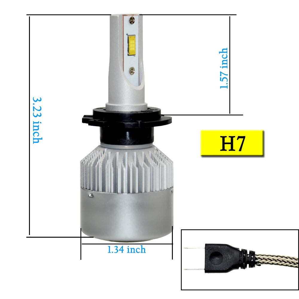OkeyTech H7 лампы для фар 72 Вт 6000 К CSP чип LED 9 ~ 36 В фара противотуманная 8000лм однолучевая