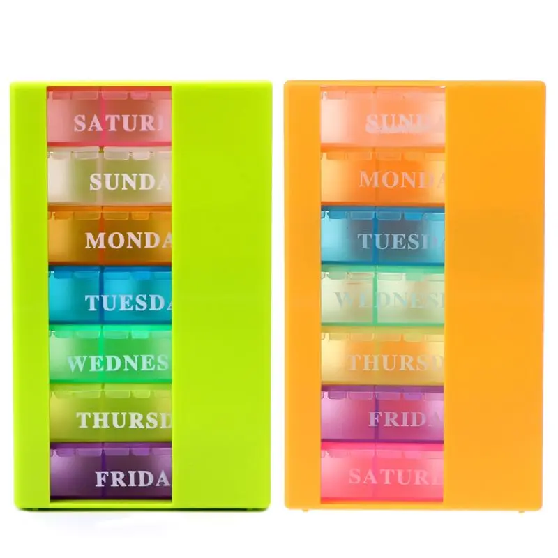 

21 Slots 7 Day Pill Box Organizer Weekly Medicine Vitamins Storage Container Travel Case