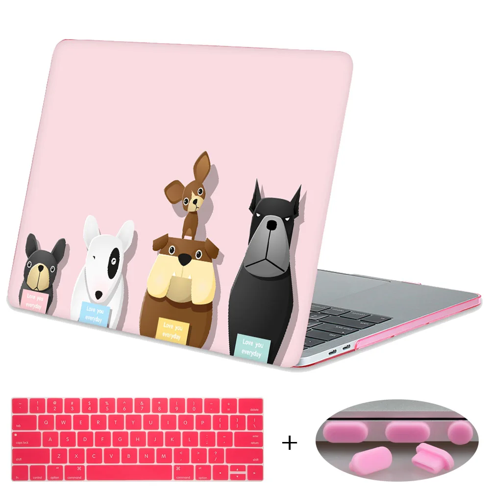 A254-13 Чехол Redlai для Macbook Pro 13 15 Touchbar A1706 A1707 Pro retina 13,3 12 15,4 Air 13 11 жесткий чехол с изображением собаки из мультфильма - Цвет: A254-13