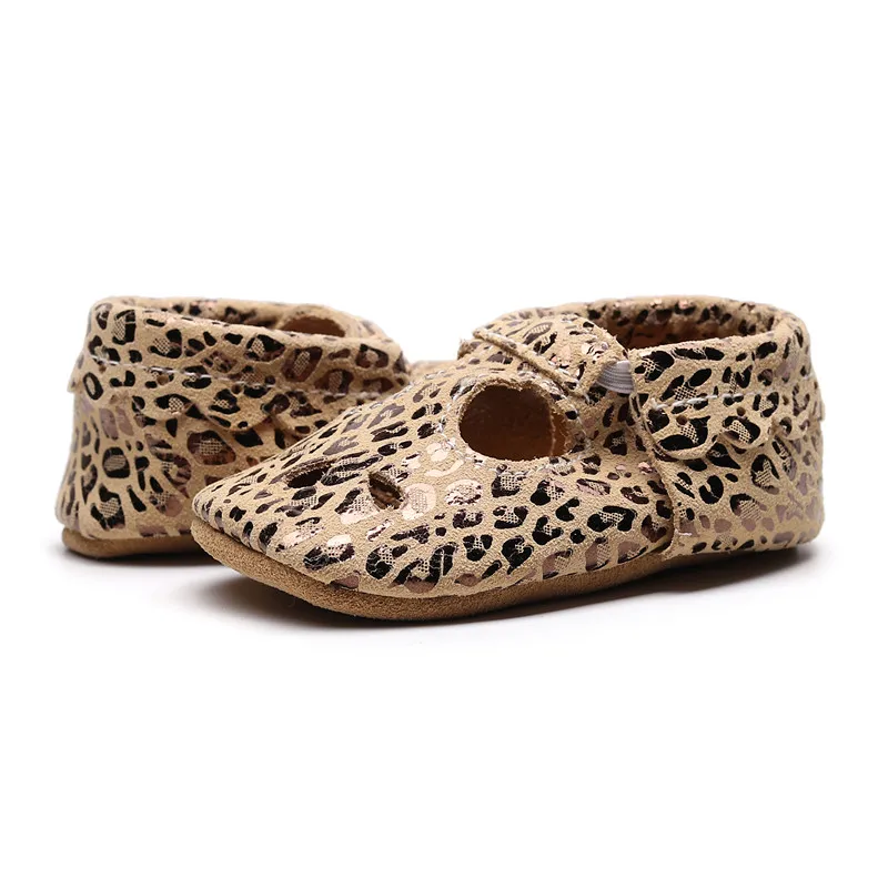 leopard Новинка года; балетки mary jane для маленьких девочек; модельные туфли на плоской подошве; Кожаные Мокасины с Т-образным ремешком для малышей; детские мокасины с Т-образным ремешком - Цвет: leopard