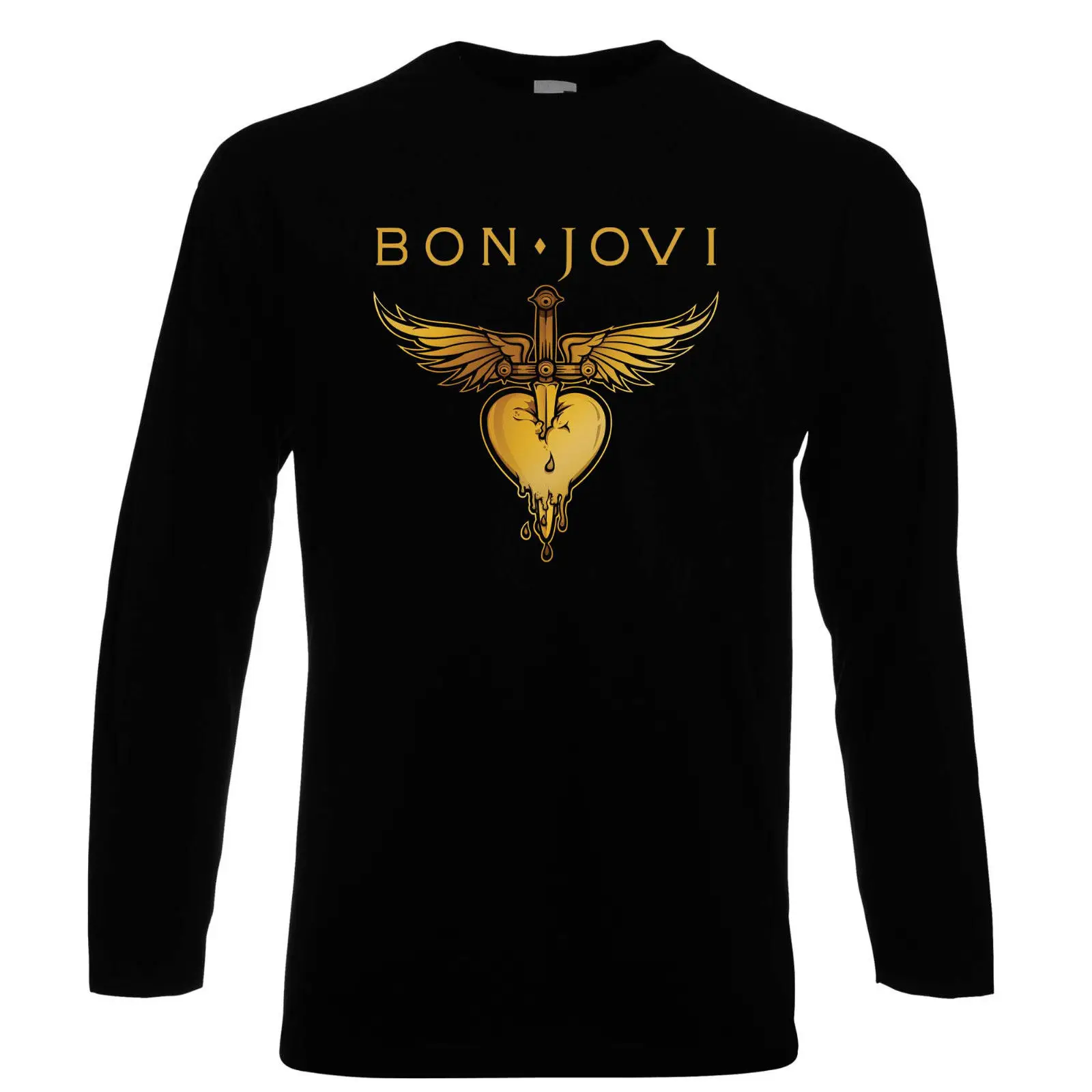 HERREN/мужская футболка BON JOVI 3 ROCK FUN TEE черный лонгслив/короткий рукав|Мужские