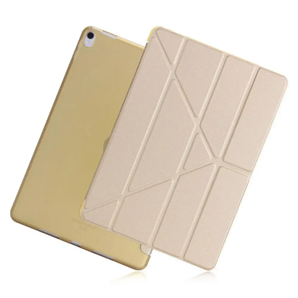 Gold YH P10.5 BX T Официальный чехол для Apple, ipad Air Pro, 10,5 дюймов( ·): A1701'A1709, чехол из искусственной кожи+ мягкий умный чехол из ТПУ с функцией автоматического сна - Цвет: Gold YH P10.5 BX T