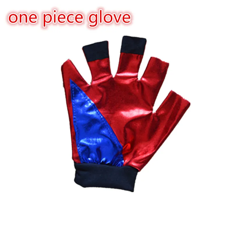 one glove Фильм отряд самоубийц Косплей костюмы Харли Квинн дети девушки пальто Femme куртка костюм с парик перчатки - Цвет: one glove