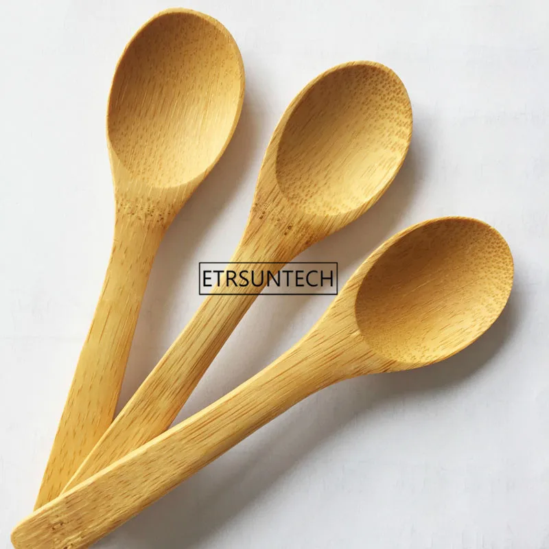

13CM Mini Wooden Bamboo Spoon Baby Honey Ice Cream Spoons Dessert Soup Teaspoon Strring Spoon