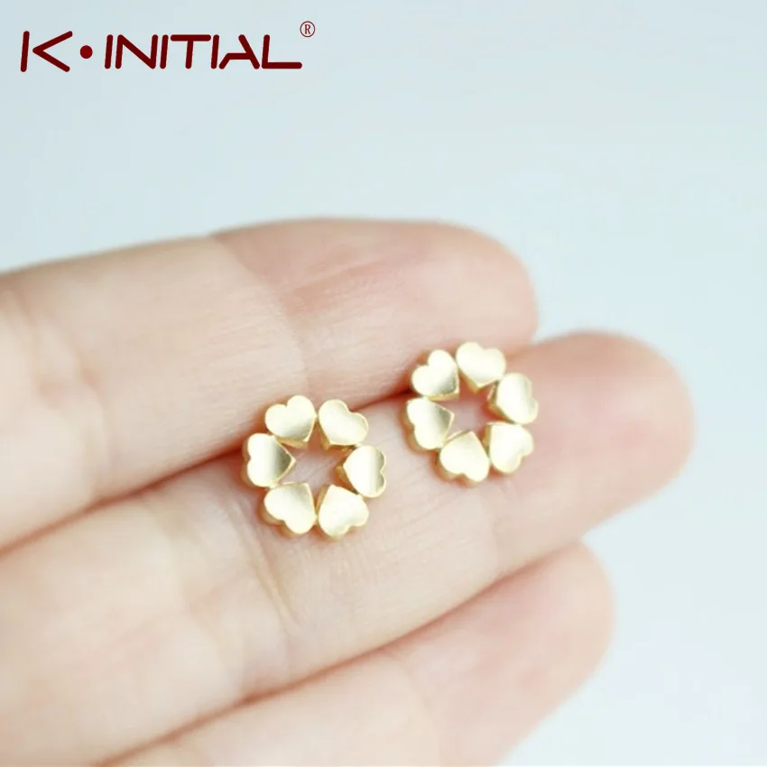 Женские серьги-гвоздики с сердечками Kinitial красивые ювелирное изделие | Украшения