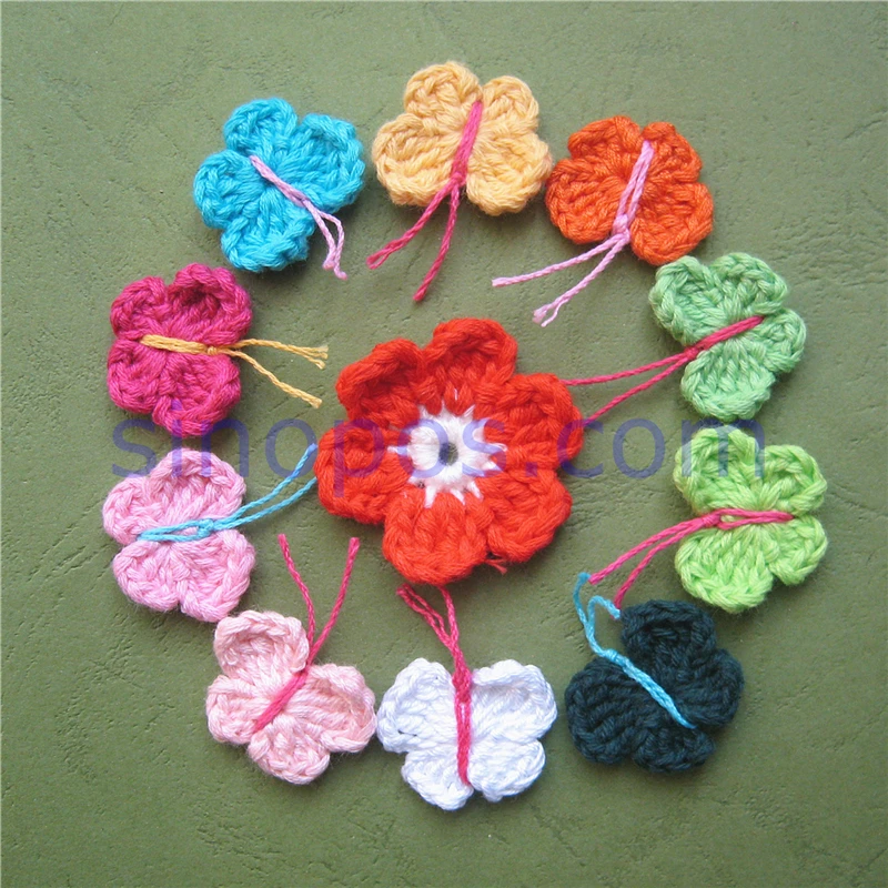 Шармы-бабочки ручной работы вязаные крючком украшения для рукоделия скрапбукинг