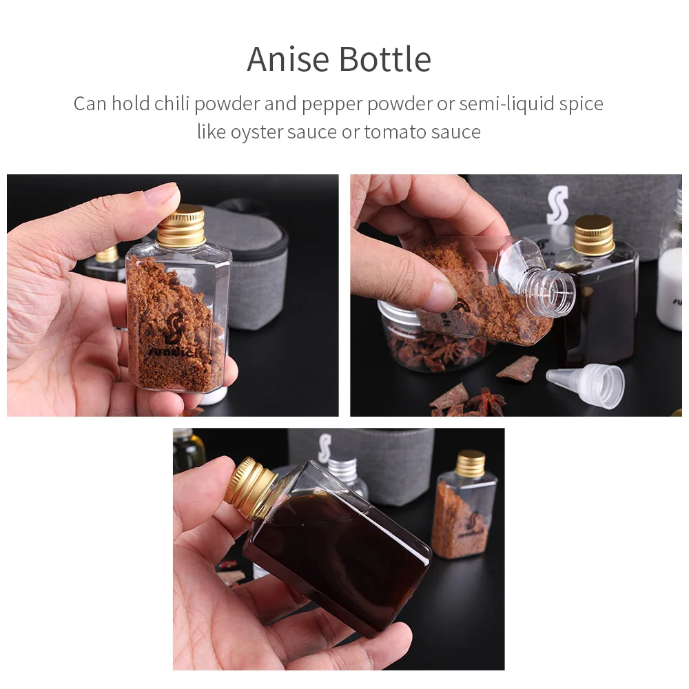 Набор из 7 штук для путешествий размер соль бутылка барбекю контейнер соуса