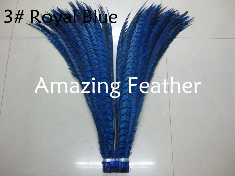 

24pcs Royal Blue Colour 30-35inch 80-90cm Copper Pheasant tail Feather,Lady amherst tails,pheasant feather