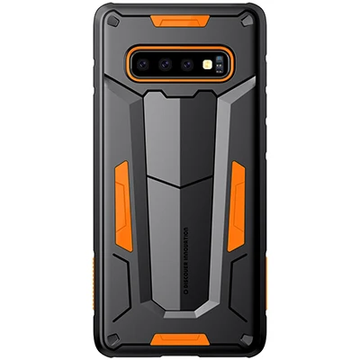 Противоударный защитный чехол для samsung Galaxy S10/S10 Plus NILLKIN Defender, сверхпрочный защитный чехол, мягкий твердый комбинированный чехол - Цвет: Оранжевый