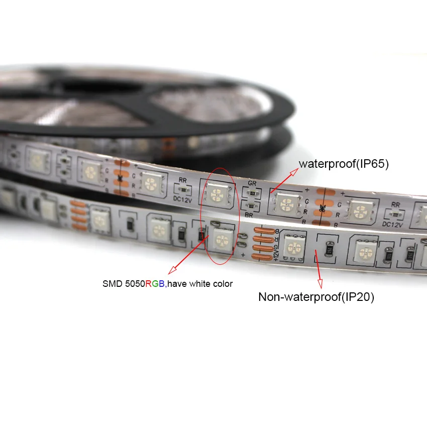 IKVVT Светодиодная лента SMD5050 5 м 10 RGB водонепроницаемая светодиодная 5050 + IR