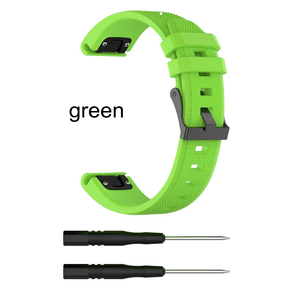 green Качественный мягкий резиновый сменный ремешок для часов Quick Release силиконовый 22 мм браслет ремешок для Garmin Fenix 5/Forerunner 935/945 - Цвет: green