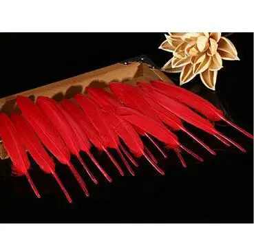 Red 50pcs Красивое перо лебедя, 4-6 дюймов, 10-15 см, боа, натуральные перья, свадебное украшение, украшение для свадьбы, сделай сам, украшение для дома - Цвет: Red 50pcs