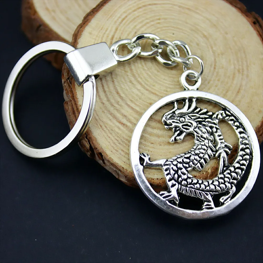Home Party Favors Silver Chinese Dragon Badge Holder Souvenir Pendants DIY Craft Supplies Paper Gift Box | Дом и сад