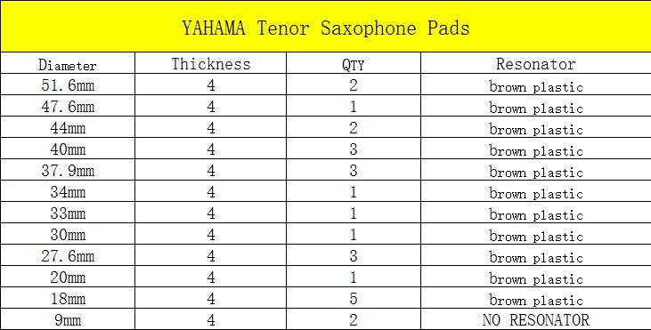 2 компл./лот) тенор саксофон колодки Фитнес YAMAHA