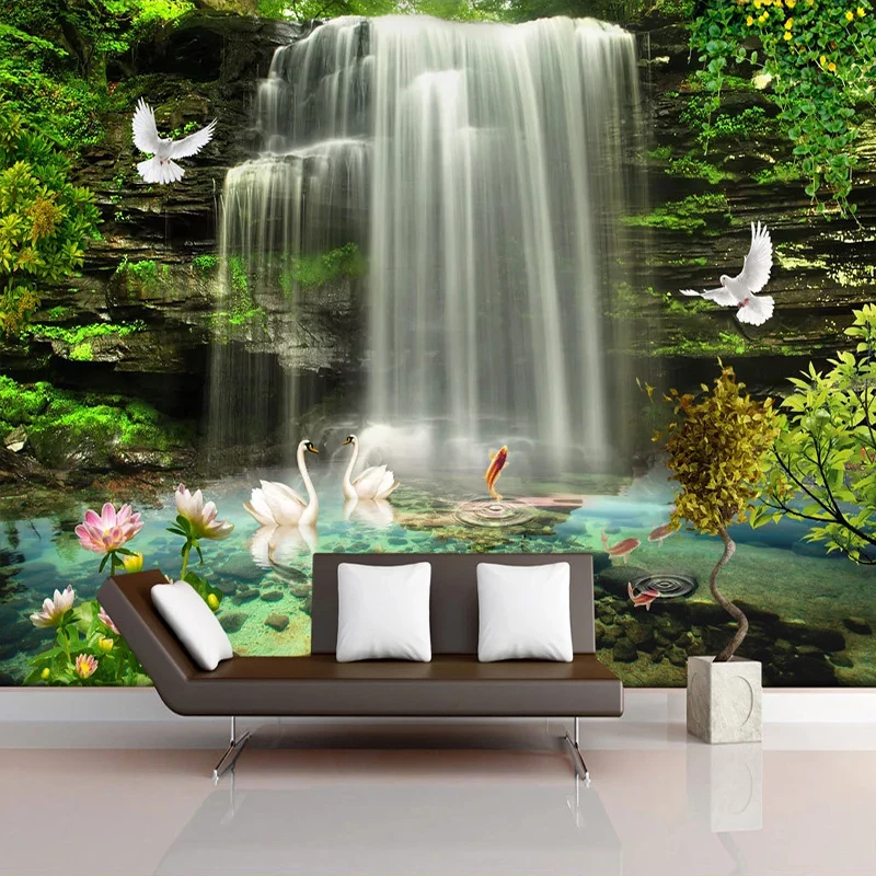 

Custom 3D Wall Murals Wallpaper Nature Landscape Waterfall Photo Mural Papel De Parede Living Room Bedroom Home Decor Wall Paper