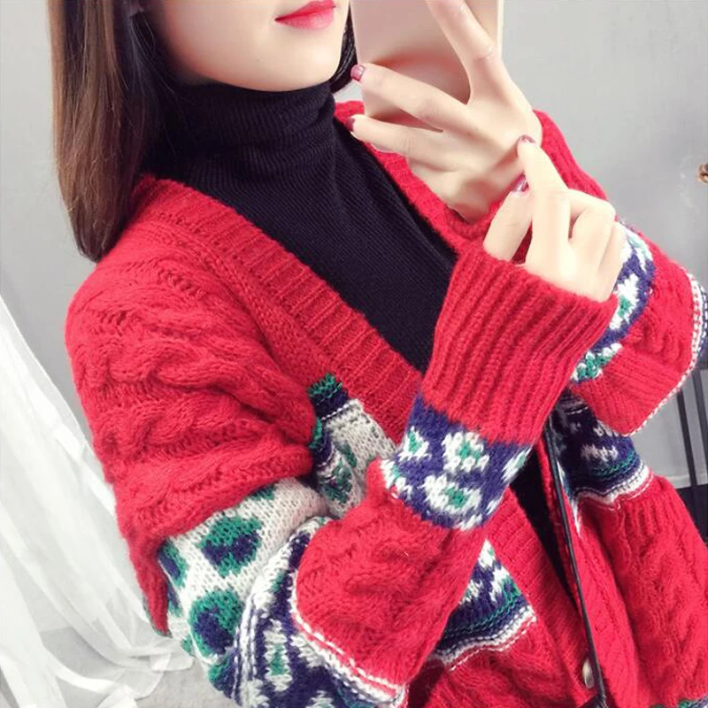 Shellsuning свитер женский Осень Зима пуговицы Harajuku Boho трикотажные кардиганы