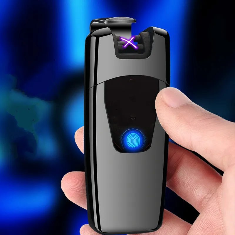 Сенсорный Железный человек USB двойная дуга ветрозащитная Зажигалка Электронный