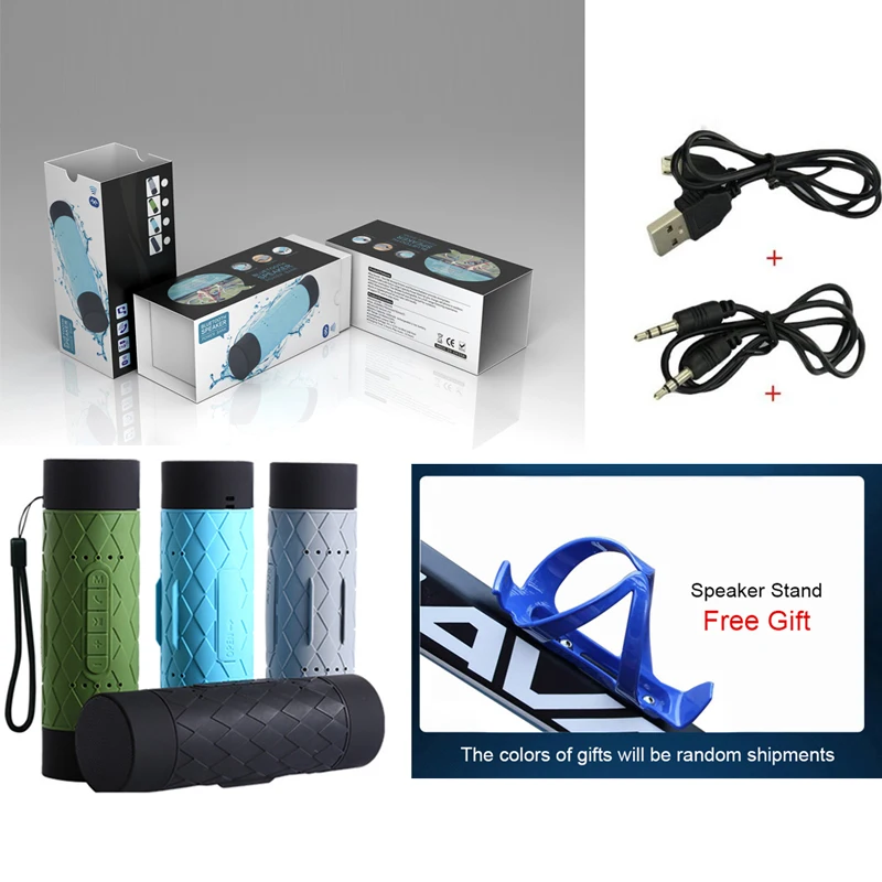 Outdoor Portable Bicycle Waterproof Bluetooth Speaker With 5200mAh Power Bank Silicone Active Wireless Handsfree 10w | Электроника