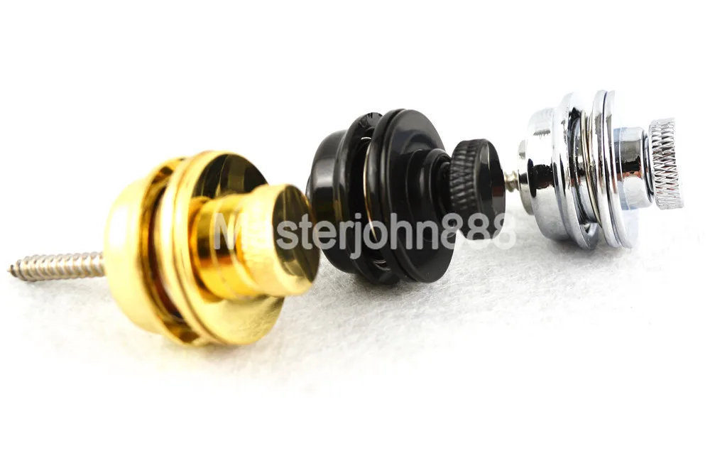 

2pcs Chrome/Gold/Black Acoustic Electric Guitar Bass Strap Lock Flat Head Skidproof Straplock Free Shippng