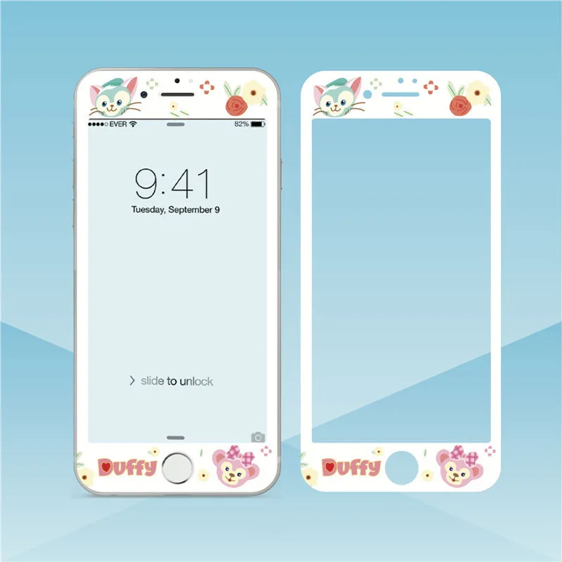 Милое Защитное стекло для iPhone 8, 8 plus, 7, 7 plus, мультяшное закаленное стекло для iPhone 6, 6 S, 6 plus, 3D экран с мягкими краями, протектор