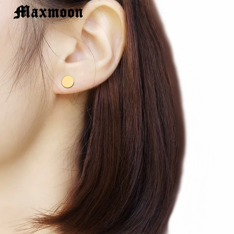 Женские и мужские серьги-гвоздики Maxmoon 1 пара сережек из нержавеющей стали с