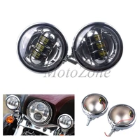 4 5 motorcycle led passing lamp auxiliary spot fog light with 4 5 inch housing bucket suit for harley touring electra glide