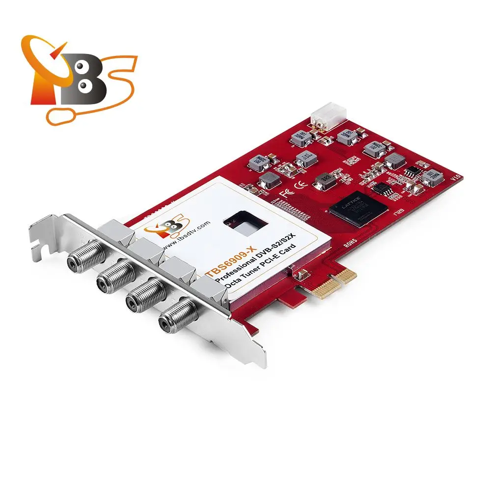 TBS6909X DVB-S/S2/S2X 8 Octa tv-тюнер PCIe карта для просмотра и записи спутник FTA каналов/радиопрограмм на ПК