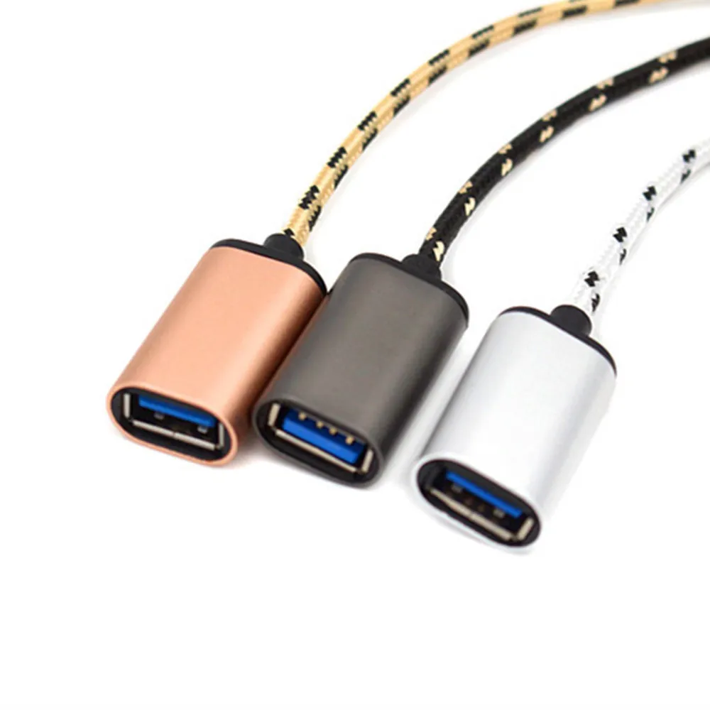 Микро USB к OTG адаптеру кабель штекер гнездо алюминий Android нейлон с функция