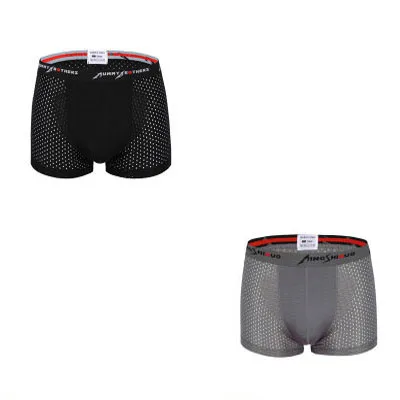 2pcs-blackgray Jerrinut 2/3/4 штуки в партии трусы-боксеры Для мужчин нижнее белье мужские боксеры Лидер продаж дышащие мужские трусы боксеры для мальчиков, трусы, мужские шорты, боксеры - Цвет: 2pcs-blackgray