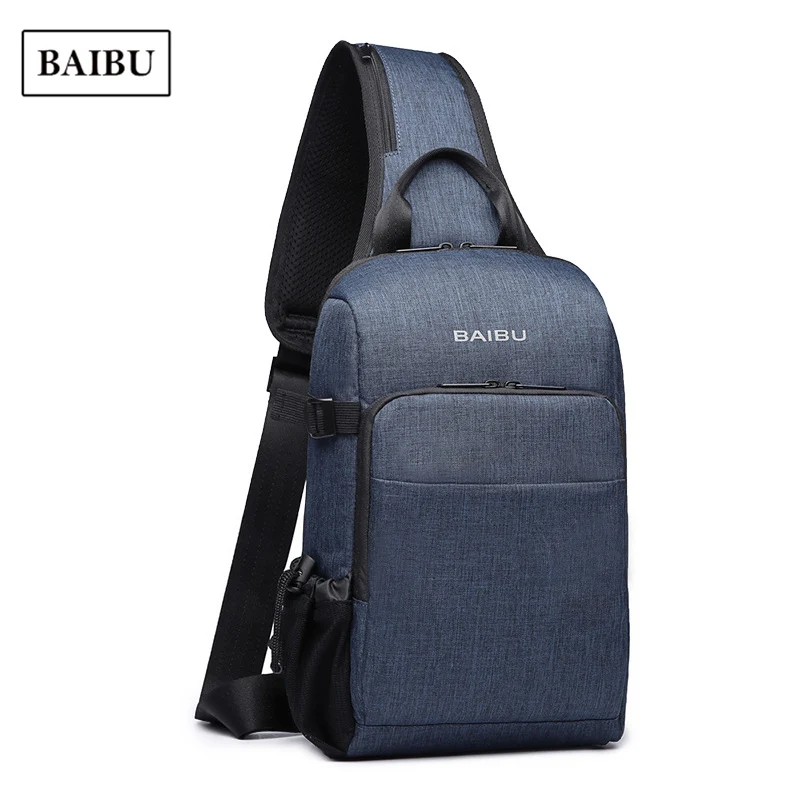 Baibu брендов Для мужчин груди мешок Повседневное Crossbody сумки для подростка зарядка