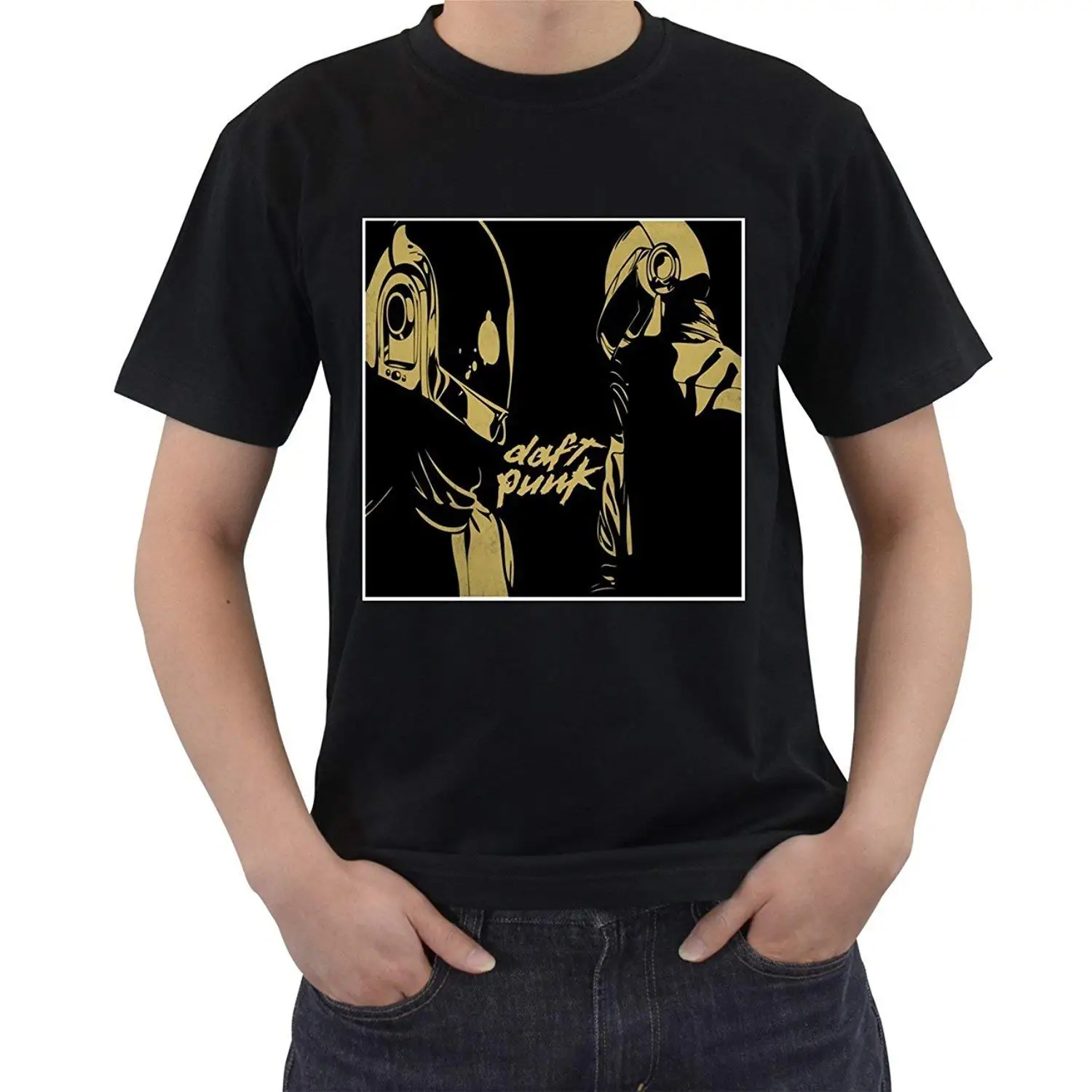 

Men's DJ Daft Punk Electro Club House T Shirt Short Sleeve Cheap Sale Cotton T-Shirt New 2018 Fashion Summer