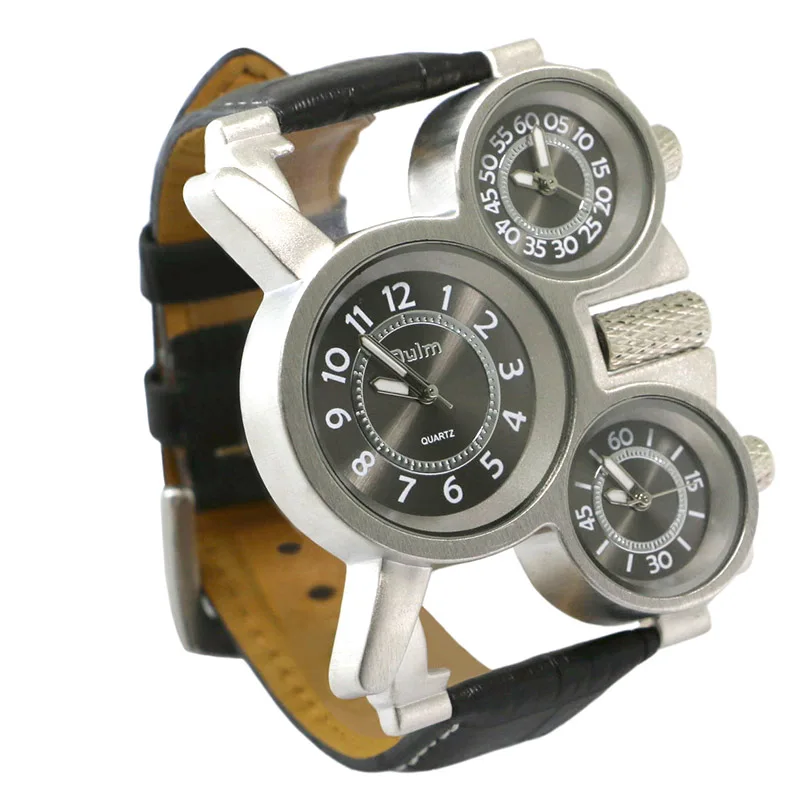 Роскошные мужские часы от топ бренда s военные с 3 временными зонами