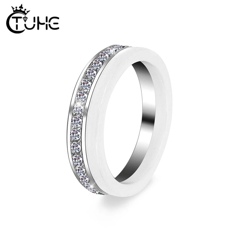 2 шт./компл. полукруглые стразы из нержавеющей стали Женское кольцо случайное