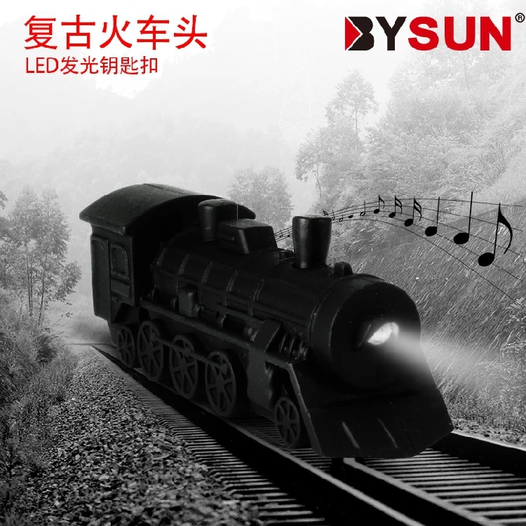 БЕСПЛАТНАЯ ДОСТАВКА через FEDEX 100 шт./лот Оптовая продажа 2014 Новейшие винтажные ключницы в форме фонарика с поездом на светодиодах и звуком.