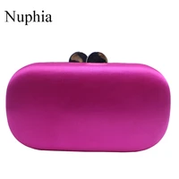 nuphia new oval shape silk satin box clutches evening bags and clutch bags for women black navy